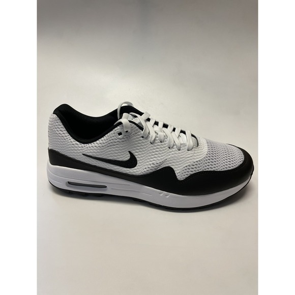 Nike Men\'s Air Max 1 G White Black Spikeless Golf Shoes CI7576-100 Size 8 US